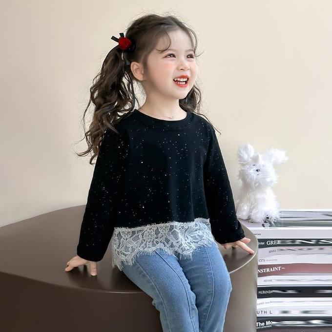 ATASAN LENGAN PANJANG EVELYN CROP BERLING RENDA ATASAN STYLE KOREAN