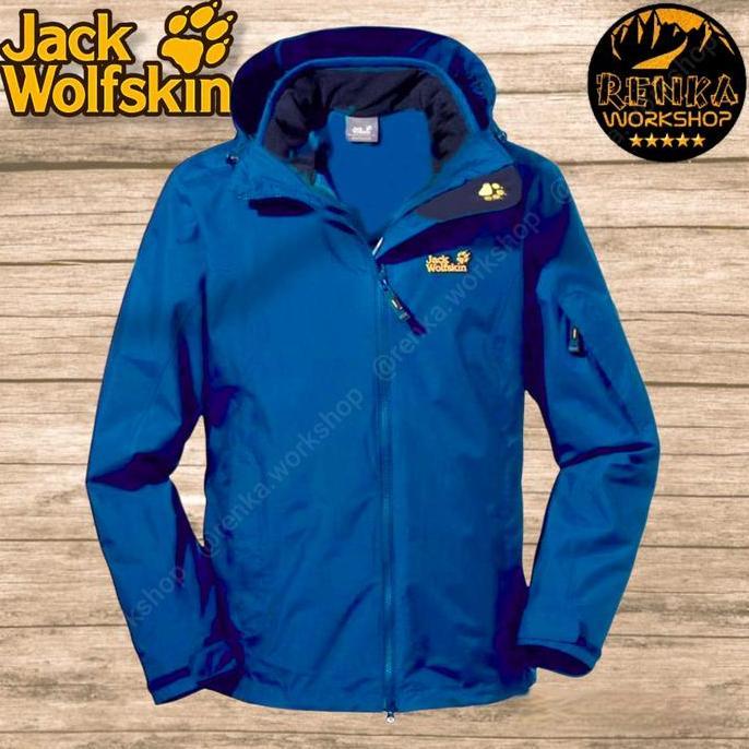 '' JACK WOLFSKIN (JWS) LIBERTINE XT TEXAPORE JACKET - M BLUE/YELLOW ''