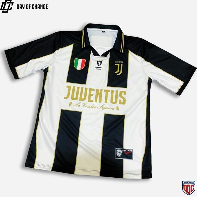 SNAMULA DOC Apparel Juve Retro Gold V2 Jersey Bola Premium Dryfit Milano Cool Fit Oversize Vintage R
