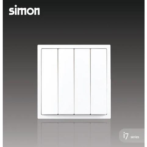 SIMON I7 Saklar 4Gang 1Way White/Grey/Champagne