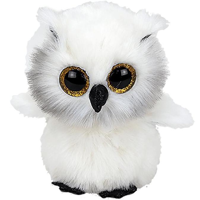 Lucu- Ty Beanie Boos Austin Owl White (Regular) - Boneka Burung Hantu