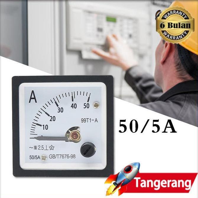 COCHONS Ampere Meter Analog Via CT 5A Fort Panel Meter 99T1-A Untuk Panel Listrik Genset