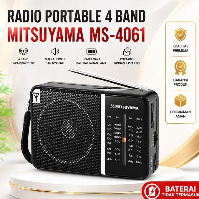 Radio Portable Mitsuyama MS-4061 AM FM SW Radio Jadul Retro Mini Speaker Portable