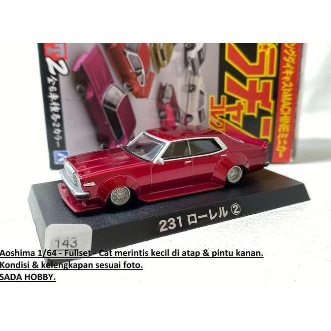 DIECAST AOSHIMA GRACHAN 1/64 NISSAN LAUREL 231 RED FULLSET BEST 2 SHOBBY