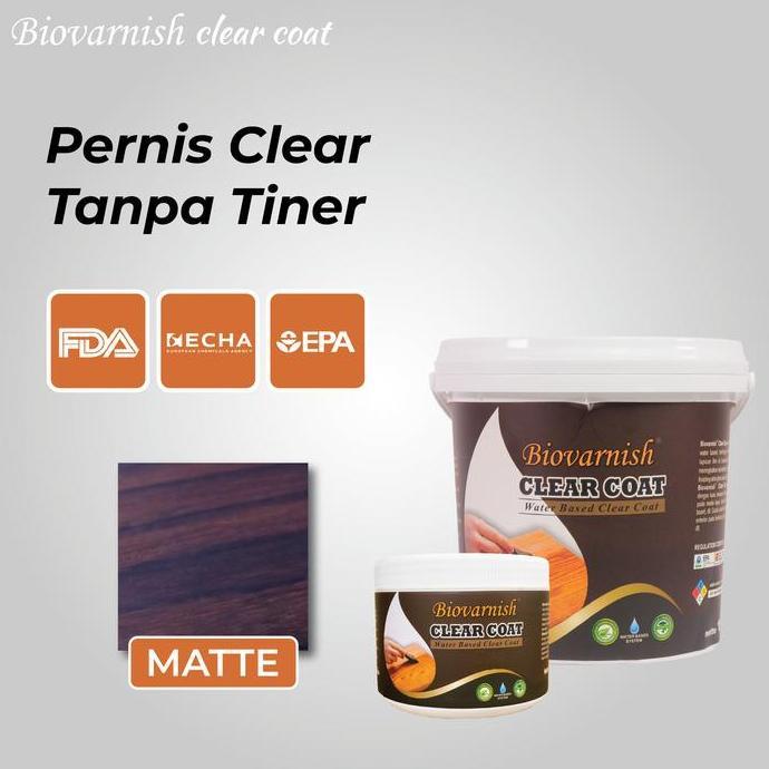 Biopaint  Clear Coat 1kg Pernis kayu Clear Untuk Finishing Kayu Matte