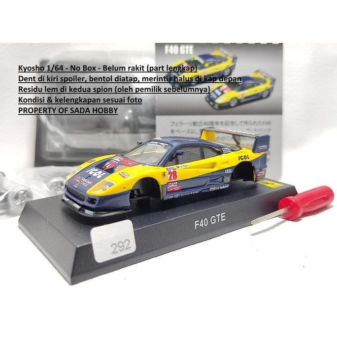 KYOSHO 1/64 FERRARI RACING F40 GTE NO 28 KUNING BIRU NO BOX SHOBBY