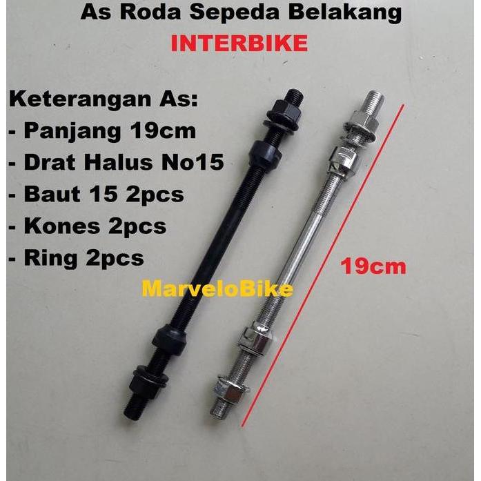 As Sepeda Roda Belakang Panjang 19Cm As Roda Sepeda Mtb Seli Bmx Fixie