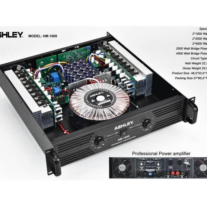POWER AMPLI 2000 WATT AMPLIFIER ASHLEY HM 1000 HM1000 CLASS H