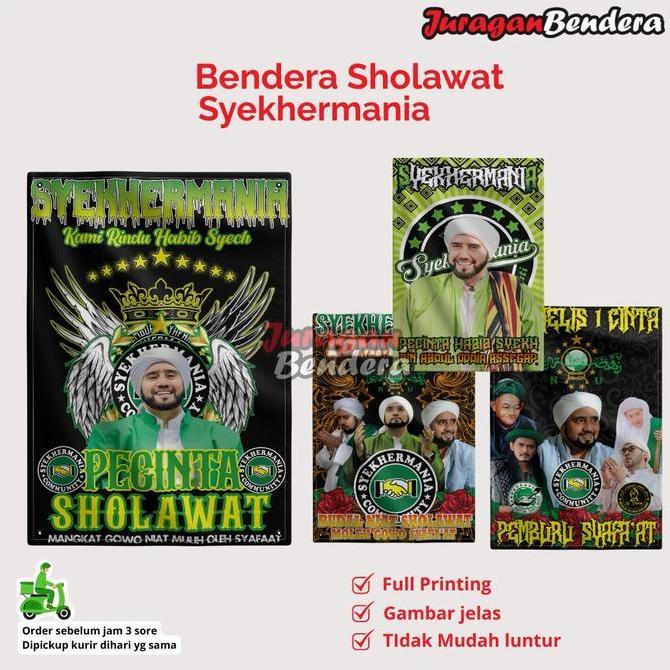 .........] Giant Flag Habib / Bendera Besar Syekhermania / Bendera Sholawat Printing