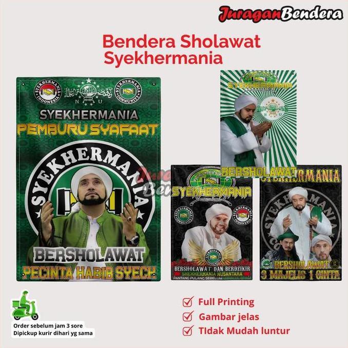 {{{{{{] Giant Flag Habib  / Bendera Besar Syekhermania / Bendera Sholawat