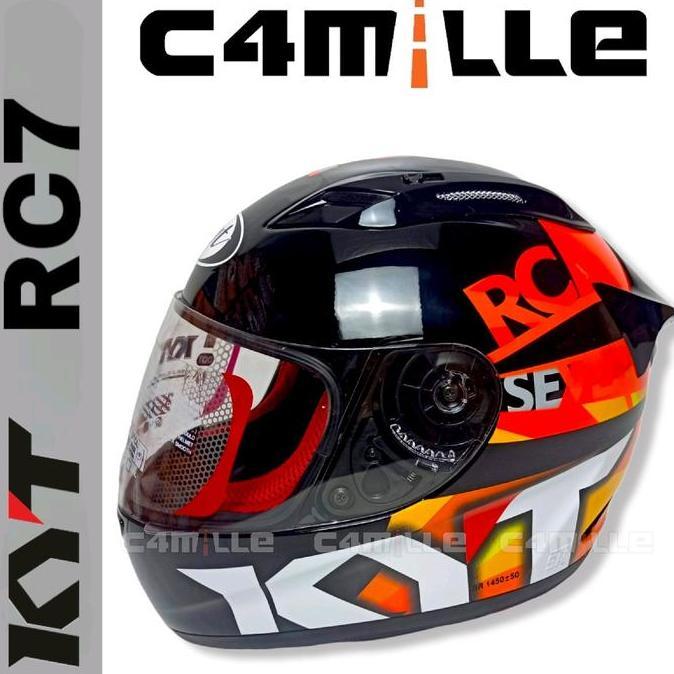 HELM KYT RC7 #19 BLACK ORANGE FULL FACE
