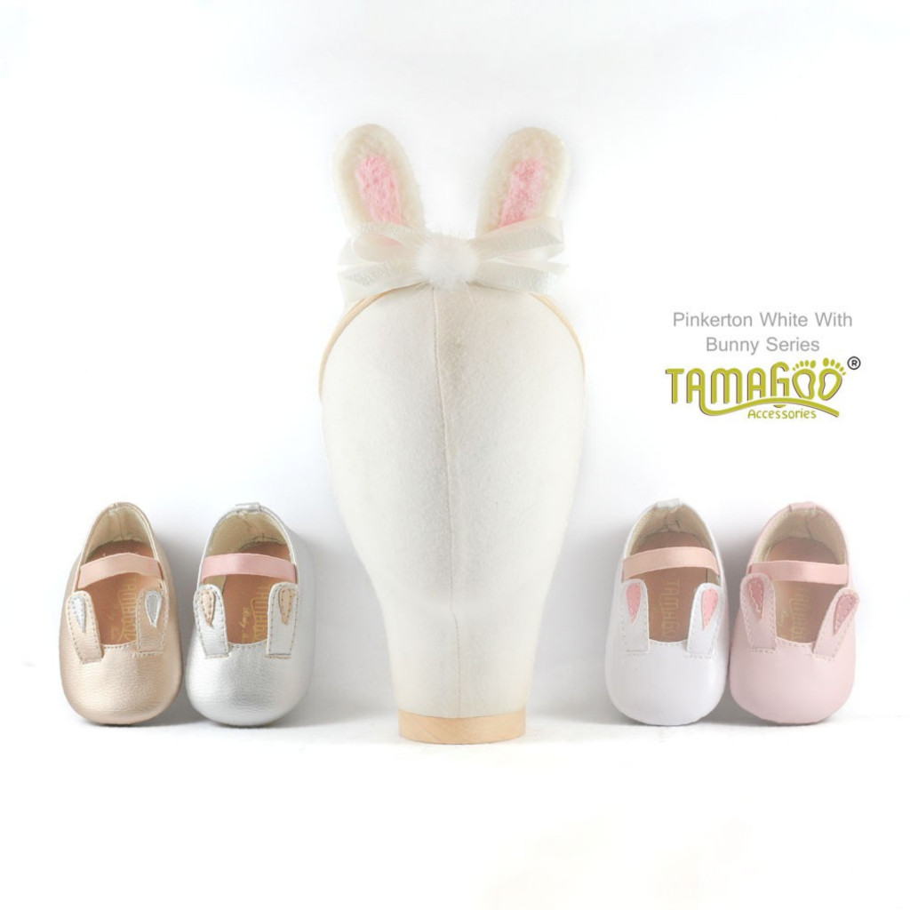 Tamagoo Bunny Series with kerton White | Sepatu Pesta Bayi Prewalker & Walker | Antislip