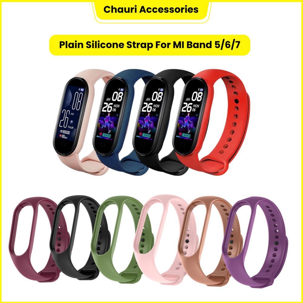 Cash Back Plain Silicone Strap For Mi Band 5 6 7 Smartband M7 Band M5 Band M6