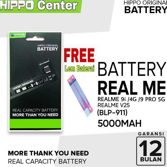 Hippo Baterai Compatible REALME 9i / REALME 9 PRO / Realme V25 5000MAH Kode Battery BLP-911 / BLP911