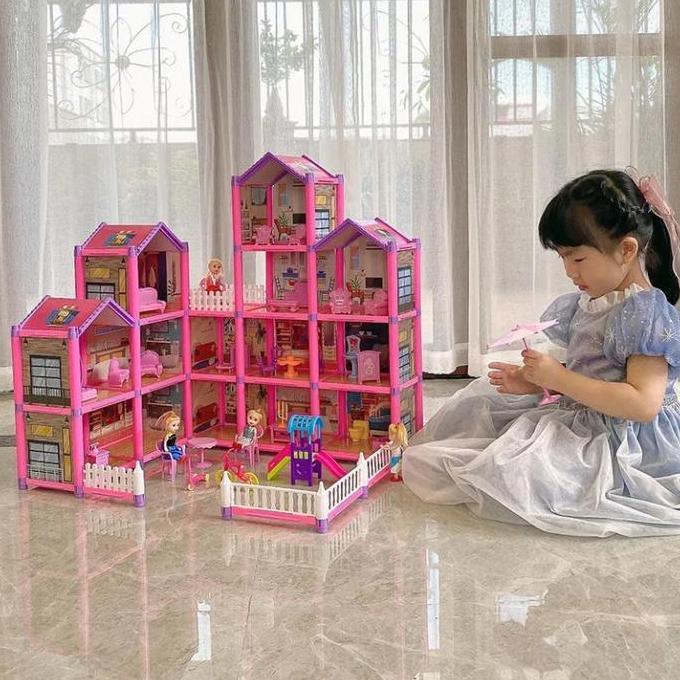 Mainan Edukasi Anak Dream Castle Barbie DIY / Rumah Barbie Jumbo LT