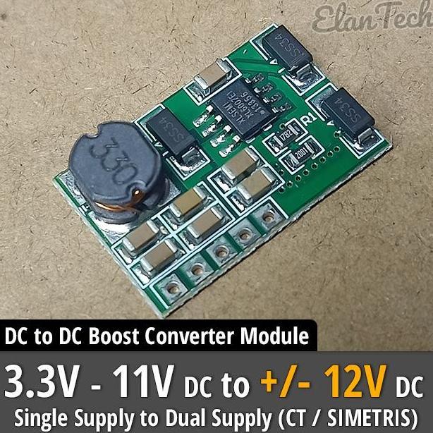 MODUL CONVERTER SIMETRIS 12V DC CT (+12 & -12V DC) SINGLE SUPPLY TO DUAL / BIPOLAR +/-12V DC TO DC B