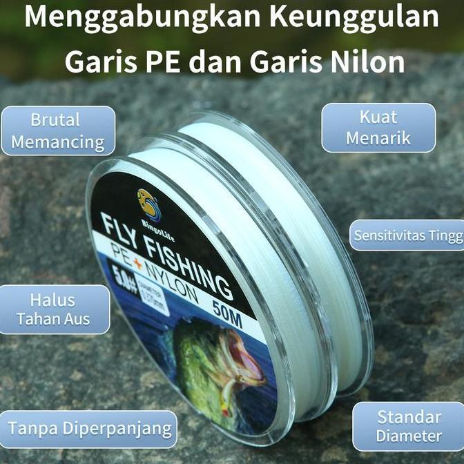 Senar Pancing Kecil Kuat Anti Keriting Nilon + Pe Fly Fishing Line Putih