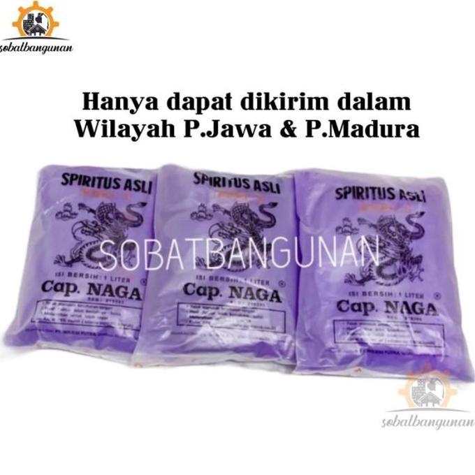 TERLARIS SPIRTUS 1 LITER CAP NAGA ASLI + BUBBLE WRAP+BOX / SPIRTUS
