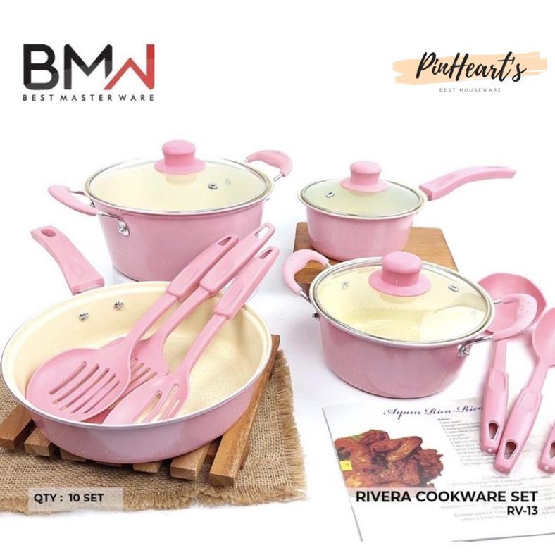 PANCI SET COOKWARE WARNA SET 13PCS FRYPAN SAUCEPAN MILKPOT & SPATULA KITCHET SET | PANCI SET RIVERRA