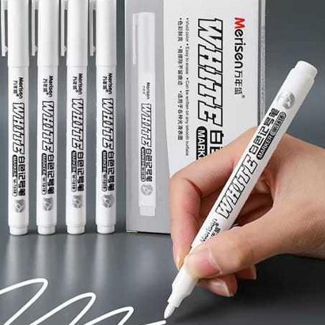 Spidol Putih Cat Permanen White Marker Waterproof Pena Frafiti Kaca Baju Kaos