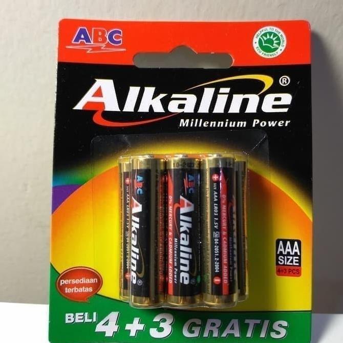 Baterai ABC ALKALINE AAA/A3- 7Pcs | Battery ABC ALKALINE AAA isi 4+3