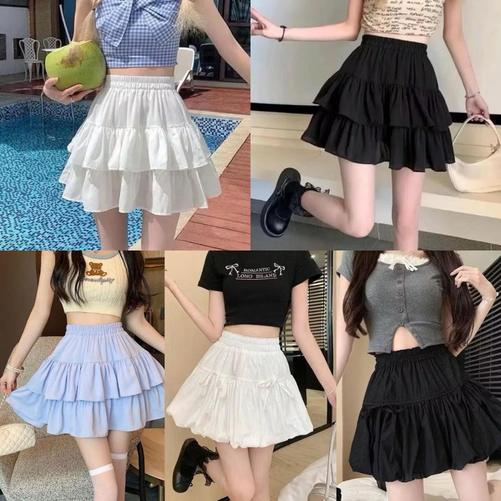 BEST DEALS DF - ROK POLLY MINI SKIRT SUSUN PENDEK / ROK WANITA PENDEK