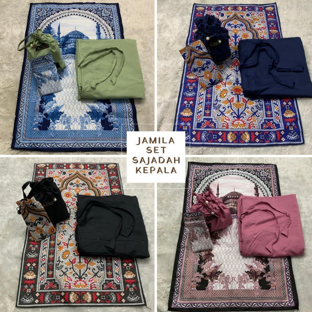[BUUB] Arbifa | Promo Full Set Mukena + Sajadah Kepala Jamila Dewasa Travel Series Katun Polos Renda