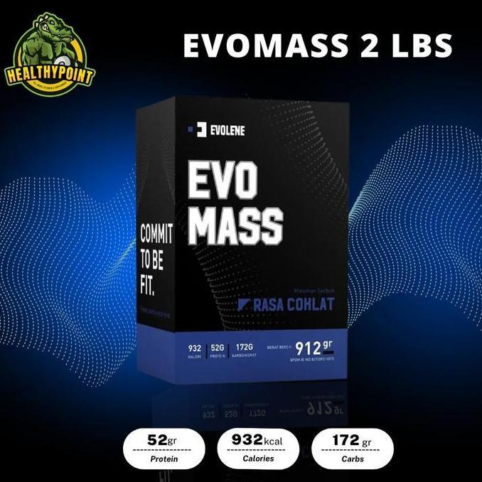 Evolene Evomass Gainer 2 Lbs BPOM Halal Protein Penambah Berat Badan