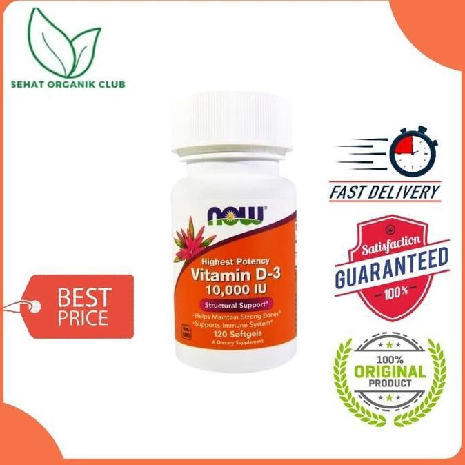 Now Foods Vitamin D-3 D3 D 3 10000 iu 10.000 iu 10000iu 120 Caps