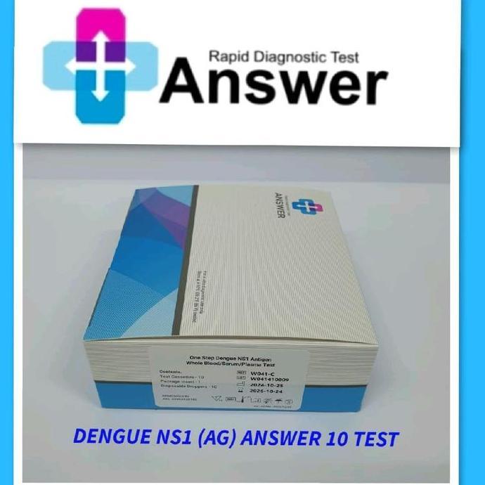 ANSWER Dengue Ns1 Ag / Rapid Test DBD NS1 Whole Blood / Serum / Plasma 10 Test Cassette