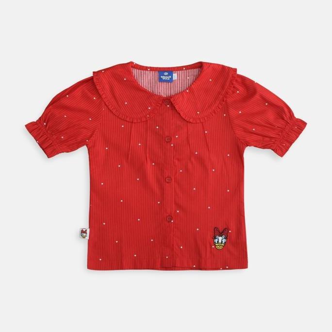 Blouse/ Blus lengan pendek anak perempuan Red/ Daisy Bright Girl