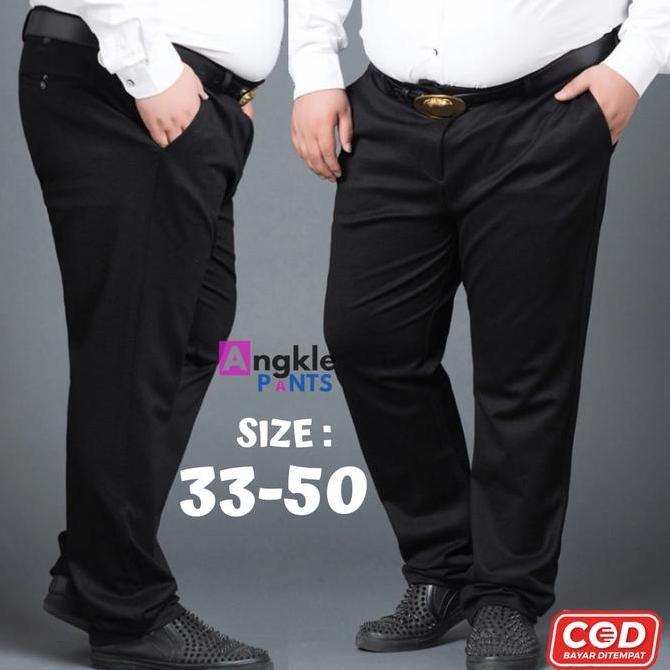 PROMO CELANA KANTOR JUMBO PRIA BIG SIZE FORMAL BAHAN TWIST PREMIUM MERK DICKER KANTONG PANJANG KERJA
