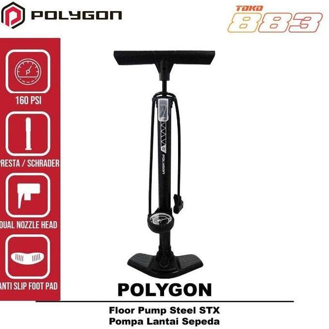 Polygon Pompa Ban Sepeda Floor Pump Steel STX 160 psi