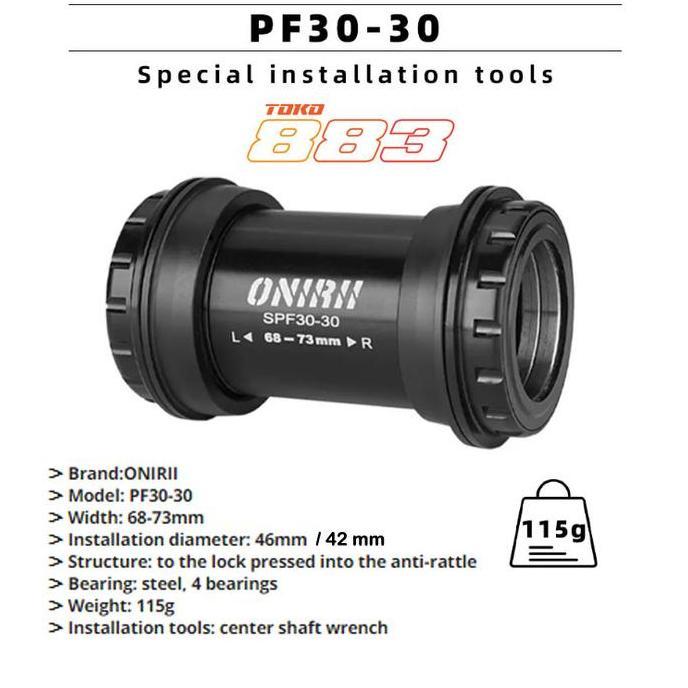 ONIRII PF30 PF30-30 Bottom Bracket Press Fit Axle 30 BB