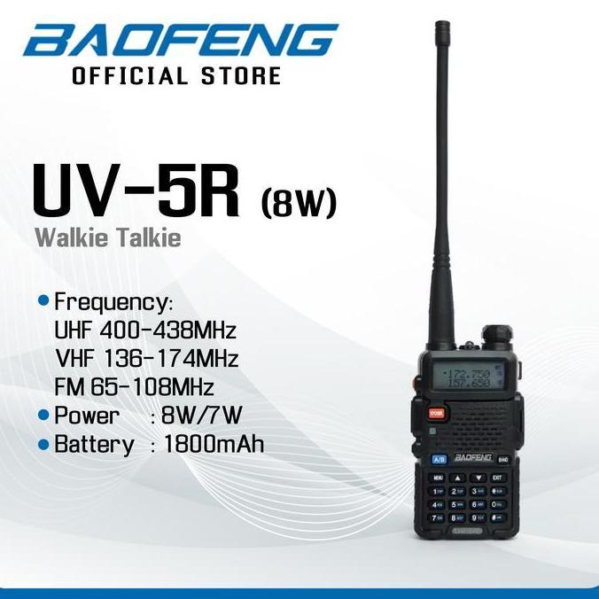 BAOFENG UV-5R (8W) Walkie Talkie HT - Baofeng Indonesia