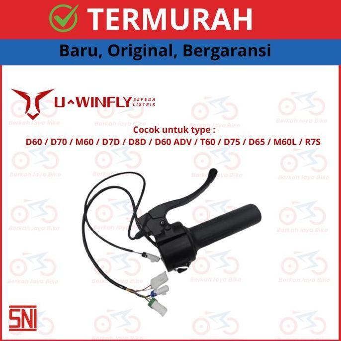 TERLARIS HANDEL GAS SEPEDA LISTRIK ORINAL UWINFLY D60 / D70 / M60 / D7D / D8D / D60 ADV / T60 / D75 