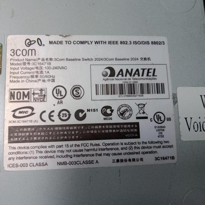 switch hub 24 port 3com baseline 2024