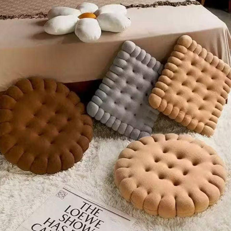 Bantal Biskuit Bulat Alas Duduk Sofa Kursi Bantal Lucu Unik Hadiah Ulang Tahun Mewah Tamu Bahan Plus