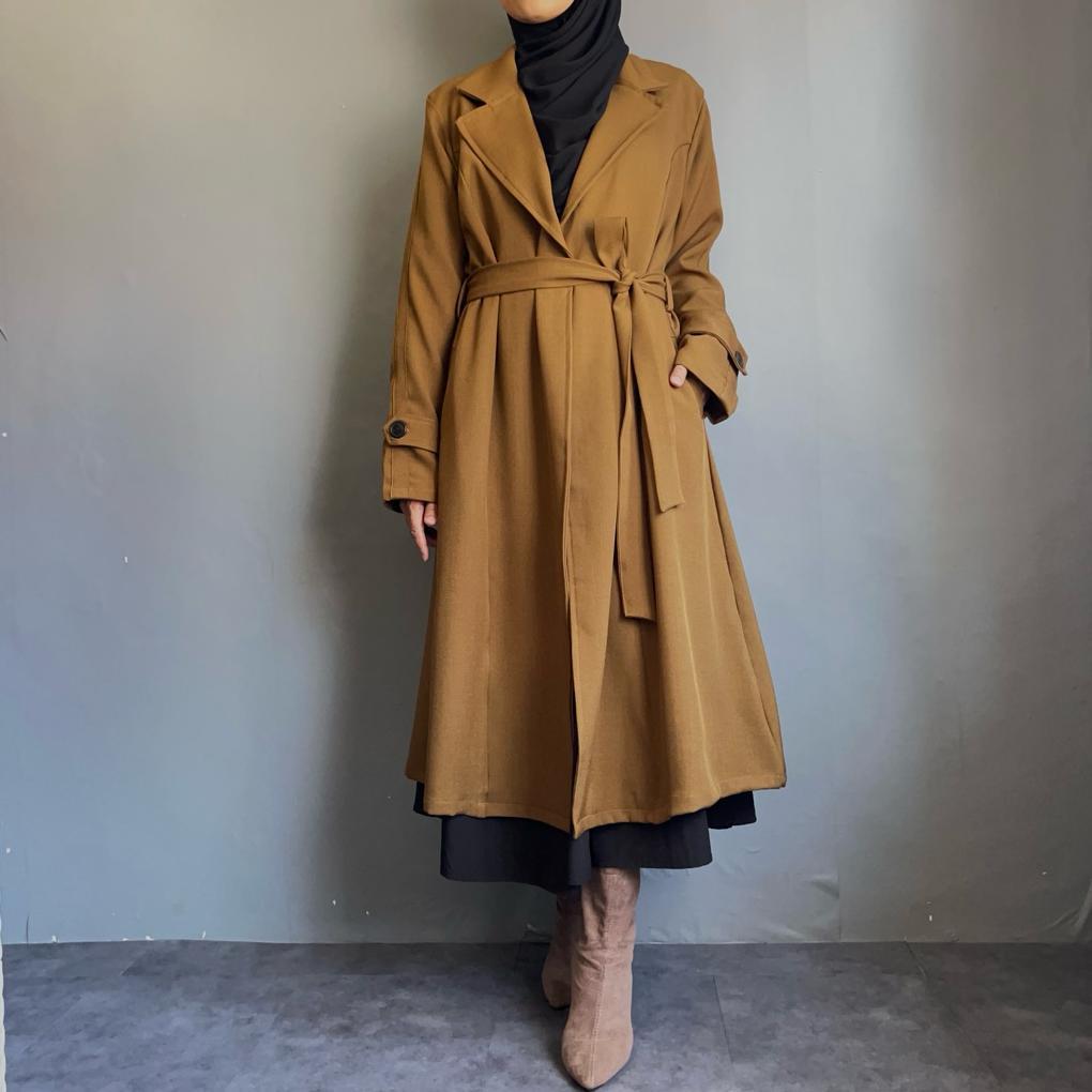 Good Looking - Naura Midi Blazer Muslimah Katun Semiwool