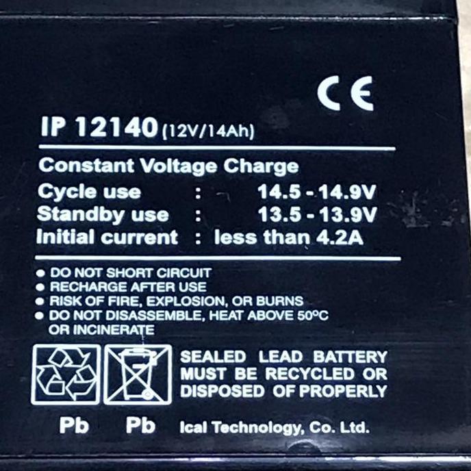 Acc- Ical Ip12140 ( 12V 14Ah ) Accu Aki Baterai Kering Ups Ical 12V 14Ah
