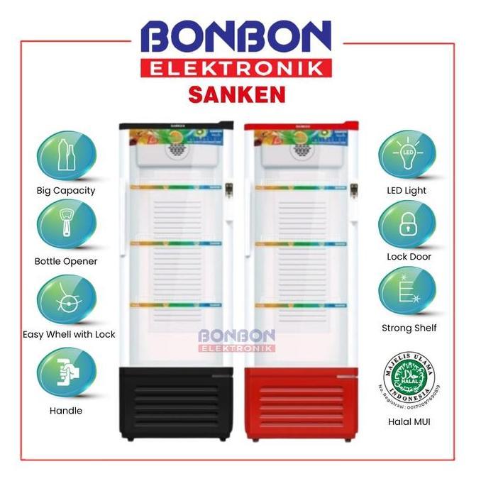 Allthebest- Sanken Showcase Display Cooler 180L SRS-189BK/189MR / SRS 189 BK MR