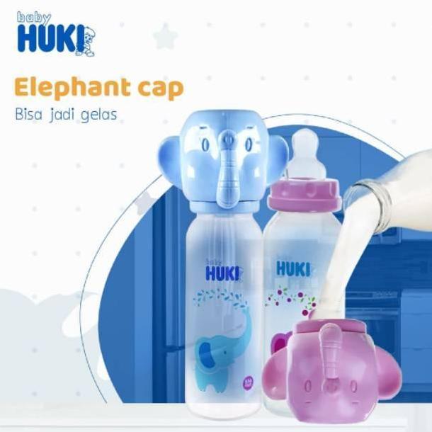 Botol Susu Bayi Huki Karakter Gajah PP Dot Orthodontic Bpa Free (Dot Gepeng)