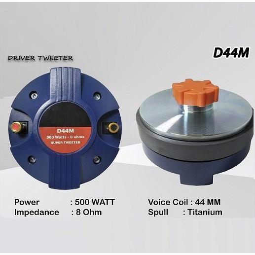 Speaker Driver Tweeter Black spider / Spull Tweter 500W 8 Ohm Model Drat Spul Titanium Seri D44M Coi