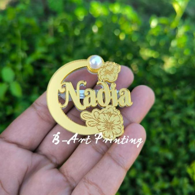 (BM) PREMIUM BROS NAMA MUTIARA BROS PIN MUTIARA NAMA Bros Nama Muslimah/Bros Hijab/BrosK Kerudung Br