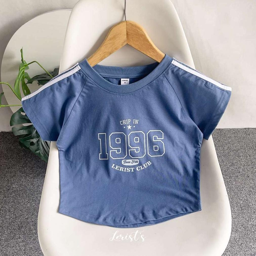 BIG SALE CROP CHIP IN 1996 LERIST CLUB WOMEN - Tshirt Crop Round neck top tee Kaos atasan wanita cot