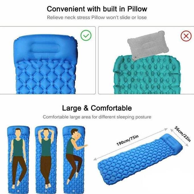 Matras Angin Camping Inflatable Mat Sleeping Pad Matras Tiup