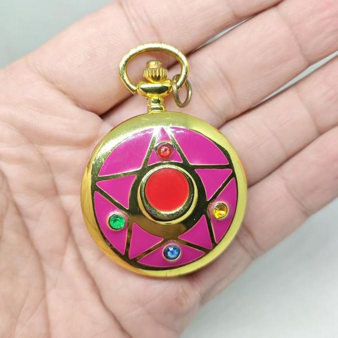 SAILOR MOON NECKLACE TRANSFORMATION BROACH POCKET WATCH JAM KALUNG COSPLAY PS99