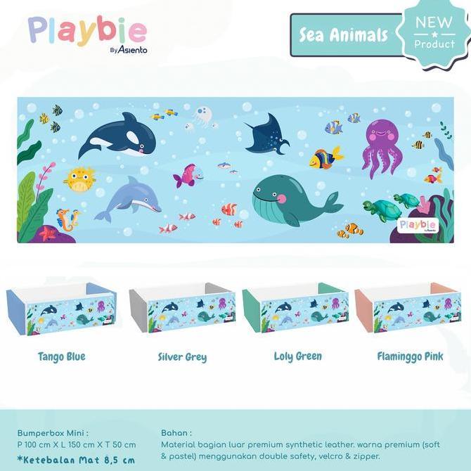 Playbie playmat Bumper Bed / Bumper Box  150x100 Sea Animal series