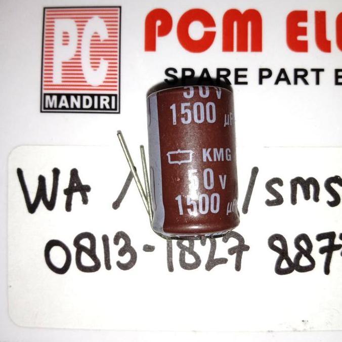 1500UF 50V 1500 50 1.500UF 1.500 ELCO CAPACITOR ELKO KAPASITOR POLAR PCMED
