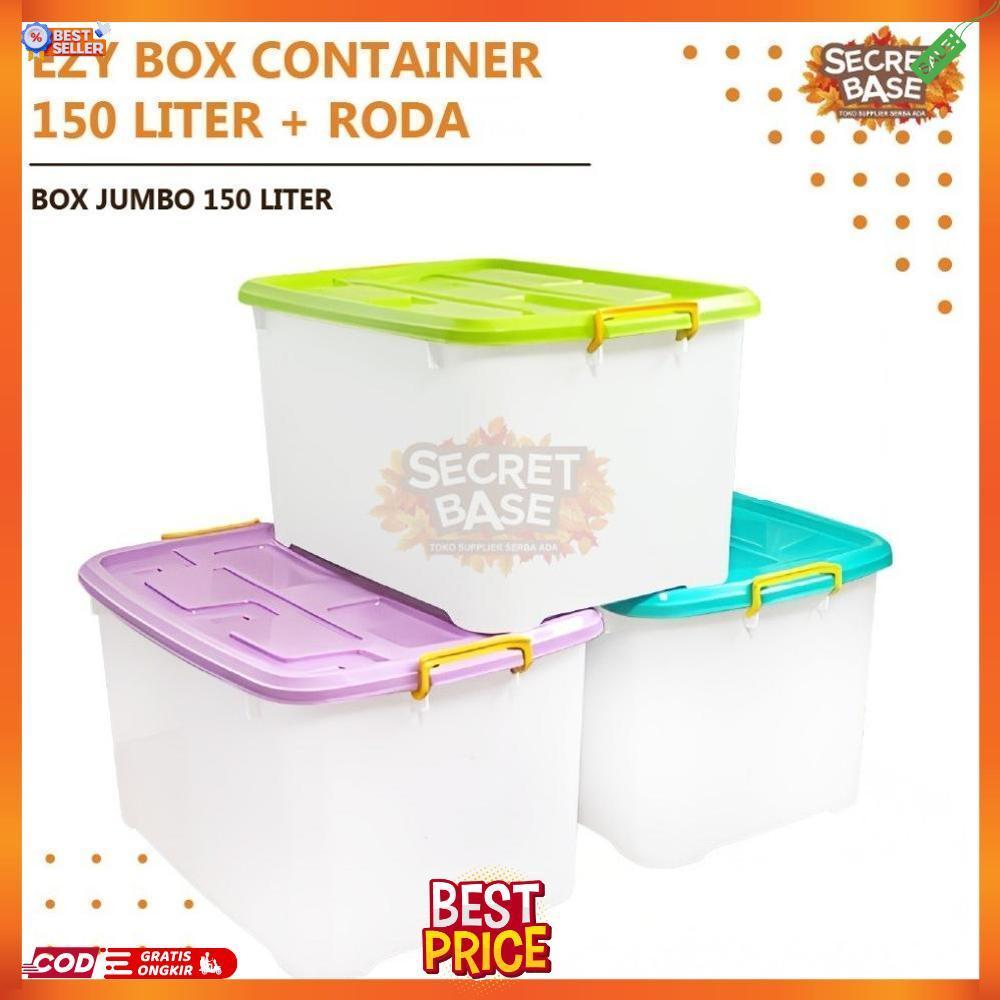 EZY BOX CONTAINER 150 LITER + RODA - Box Container / Kontainer Box Plastik / Box Jumbo 150 Liter